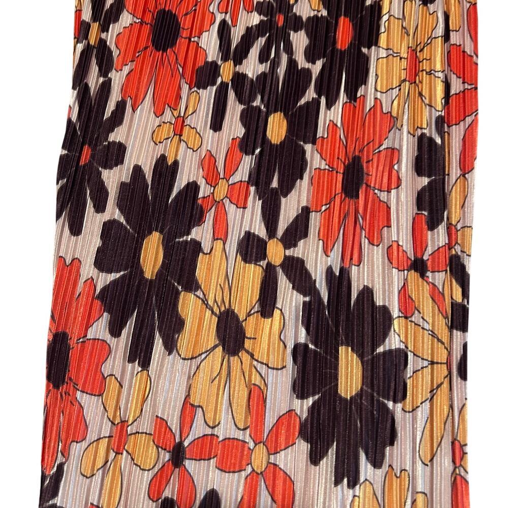Bailey Rose Women's Floral Pleated Pants Mod Retro Wide Flair Leg Size X-Small - Picture 2 of 10